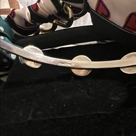 Turquoise Stone Silver Bangle - Picture 2 of 3